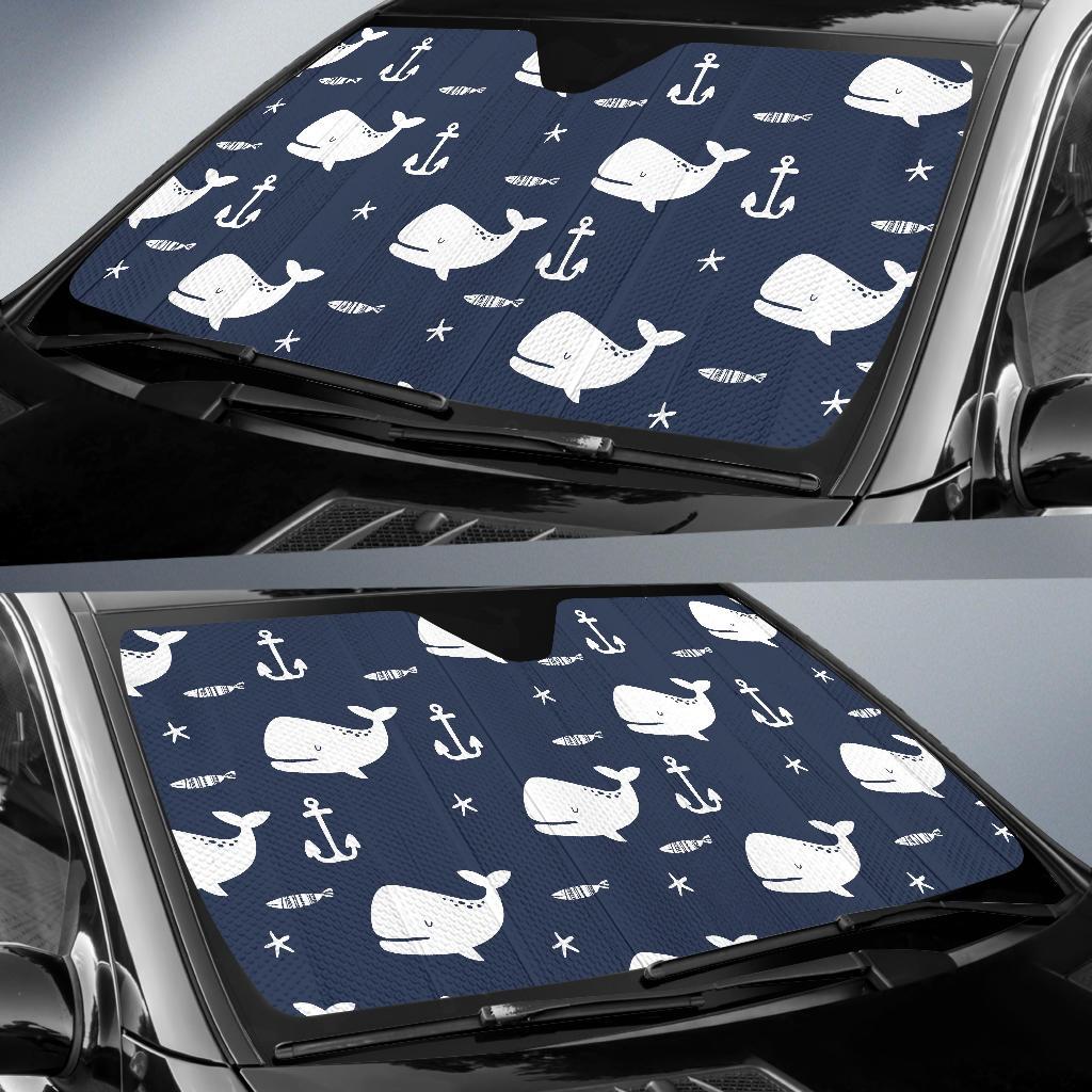 Pattern Print Humpback Whale Car Sun Shade-grizzshop