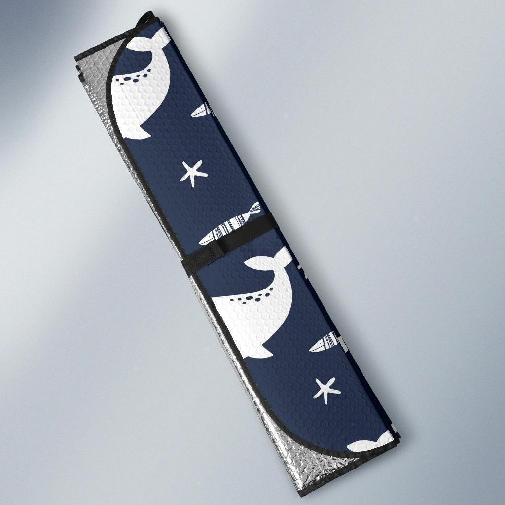 Pattern Print Humpback Whale Car Sun Shade-grizzshop