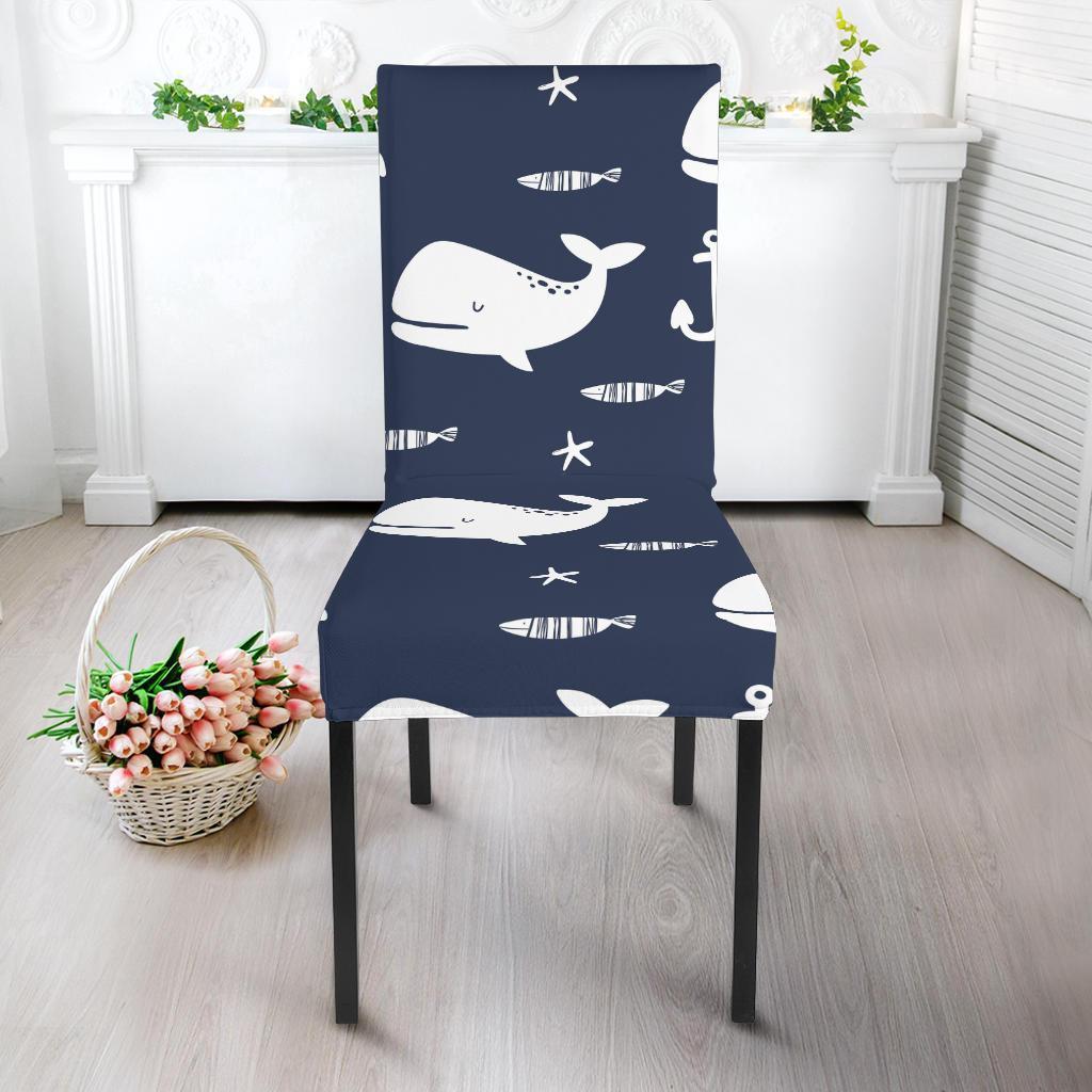 Pattern Print Humpback Whale Chair Cover-grizzshop