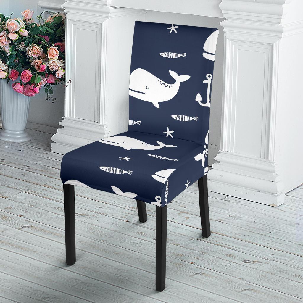 Pattern Print Humpback Whale Chair Cover-grizzshop