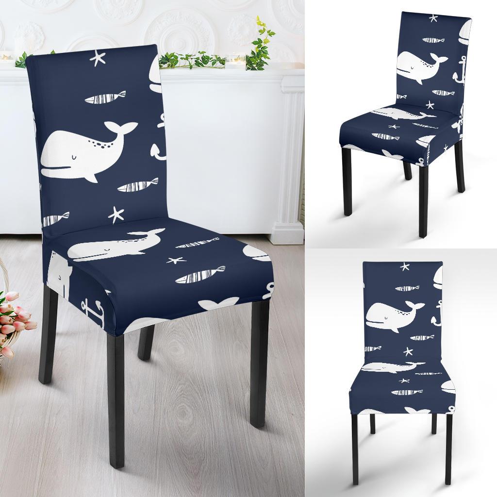 Pattern Print Humpback Whale Chair Cover-grizzshop