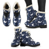 Pattern Print Humpback Whale Comfy Winter Boots-grizzshop