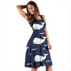 Pattern Print Humpback Whale Dress-grizzshop