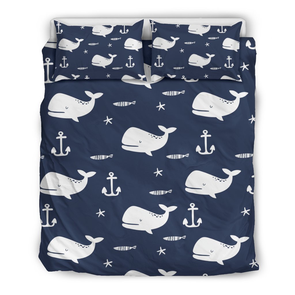 Pattern Print Humpback Whale Duvet Cover Bedding Set-grizzshop