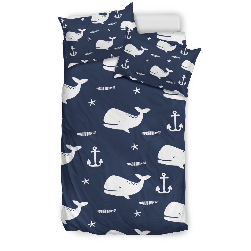 Pattern Print Humpback Whale Duvet Cover Bedding Set-grizzshop