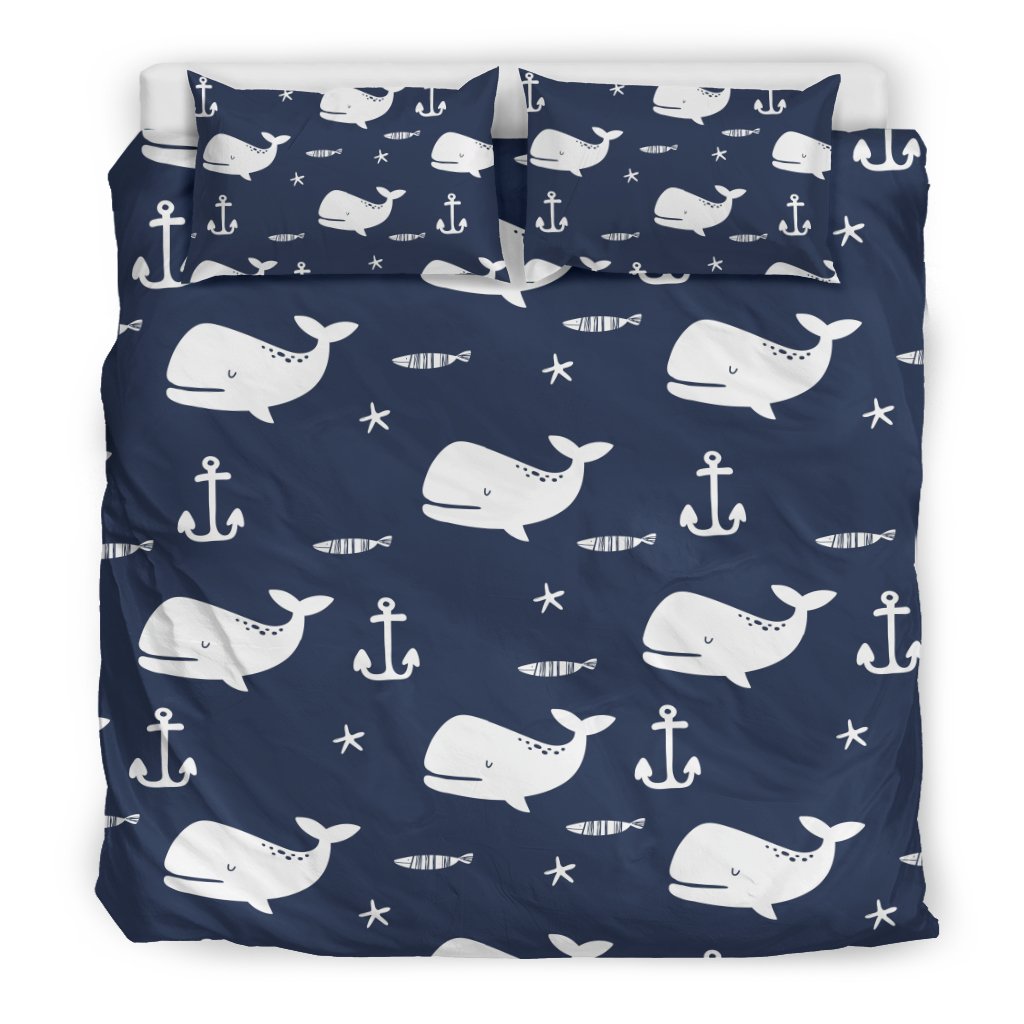 Pattern Print Humpback Whale Duvet Cover Bedding Set-grizzshop