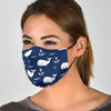 Pattern Print Humpback Whale Face Mask-grizzshop