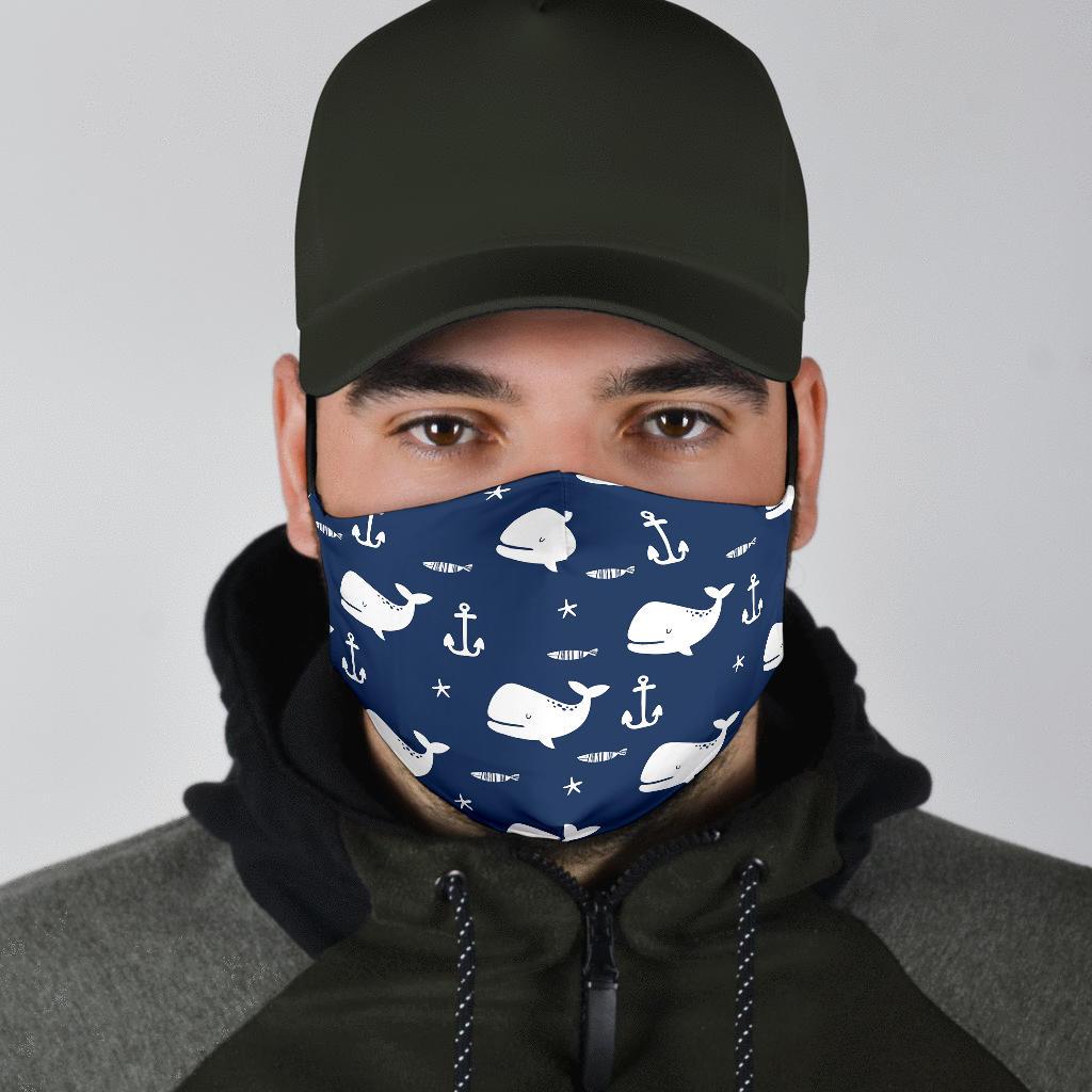 Pattern Print Humpback Whale Face Mask-grizzshop