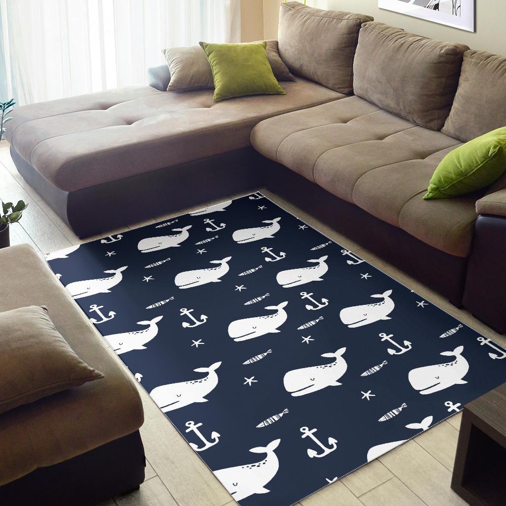 Pattern Print Humpback Whale Floor Mat-grizzshop