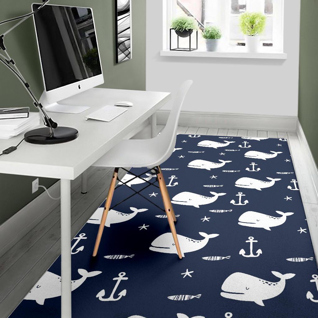 Pattern Print Humpback Whale Floor Mat-grizzshop