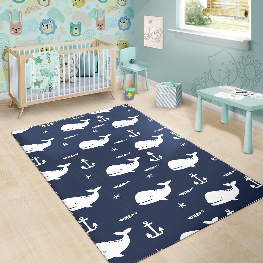 Pattern Print Humpback Whale Floor Mat-grizzshop