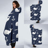Pattern Print Humpback Whale Hooded Blanket-grizzshop