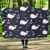 Pattern Print Humpback Whale Hooded Blanket-grizzshop