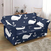 Pattern Print Humpback Whale Loveseat Cover-grizzshop