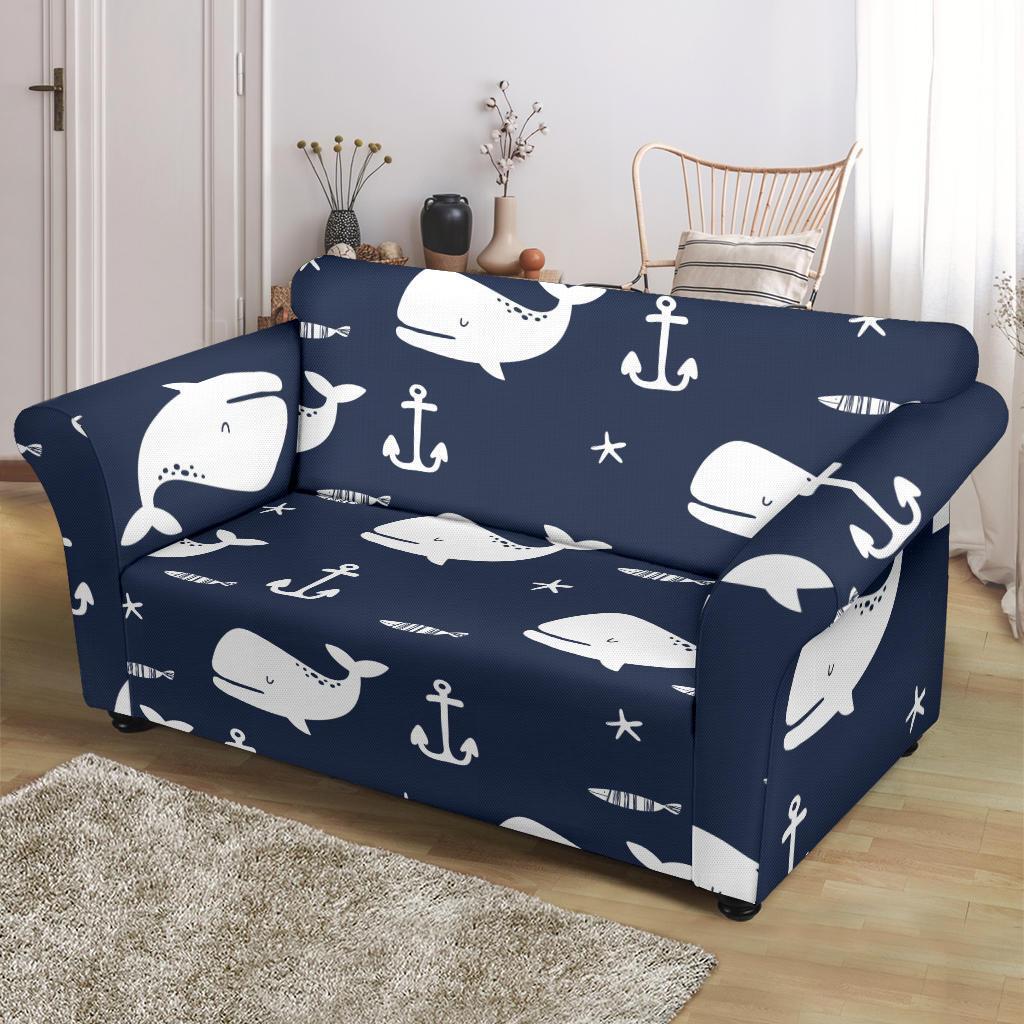 Pattern Print Humpback Whale Loveseat Cover-grizzshop