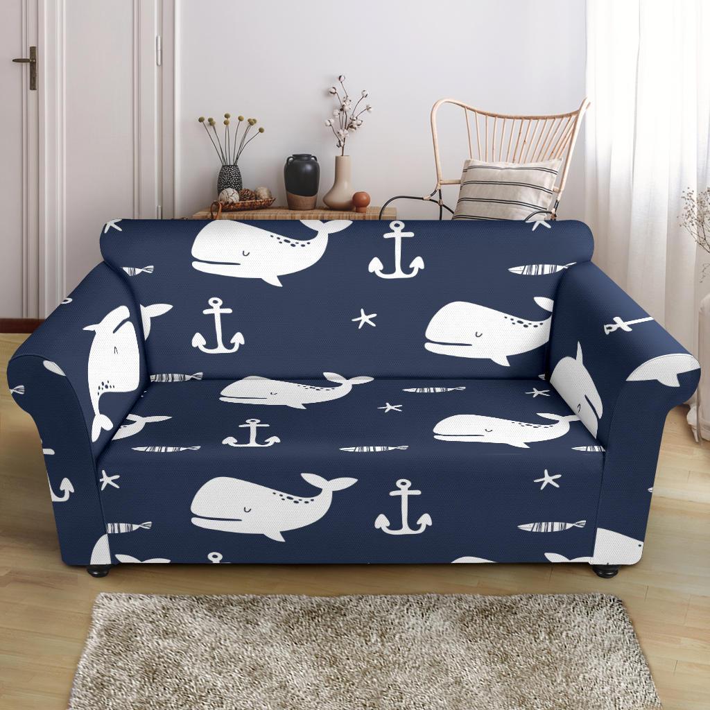 Pattern Print Humpback Whale Loveseat Cover-grizzshop