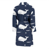 Pattern Print Humpback Whale Men Long Robe-grizzshop