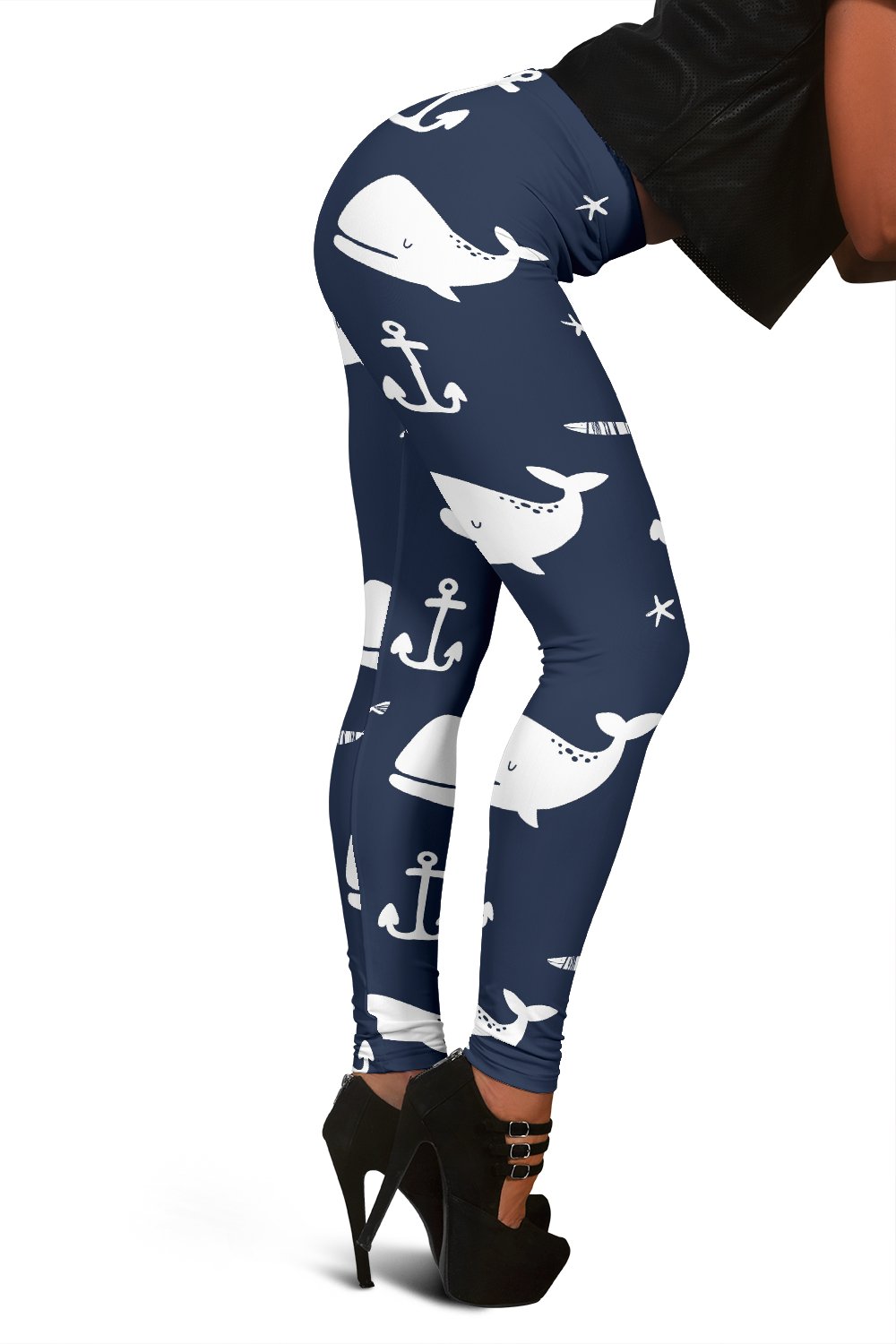 Pattern Print Humpback Whale Pattern Print Women Leggings-grizzshop