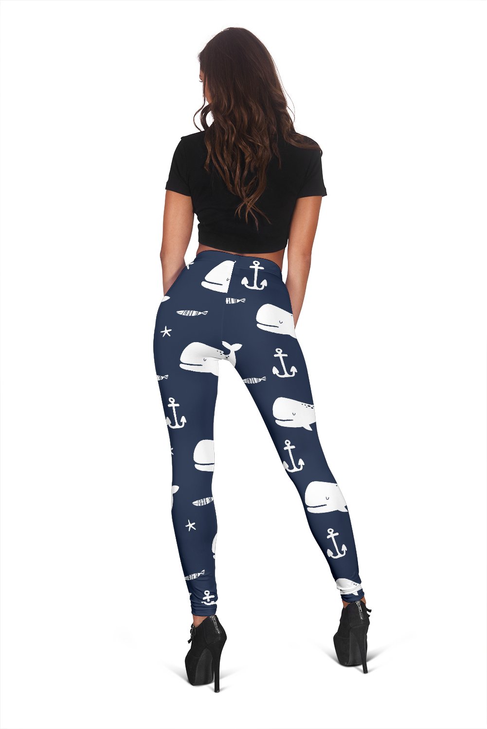 Pattern Print Humpback Whale Pattern Print Women Leggings-grizzshop