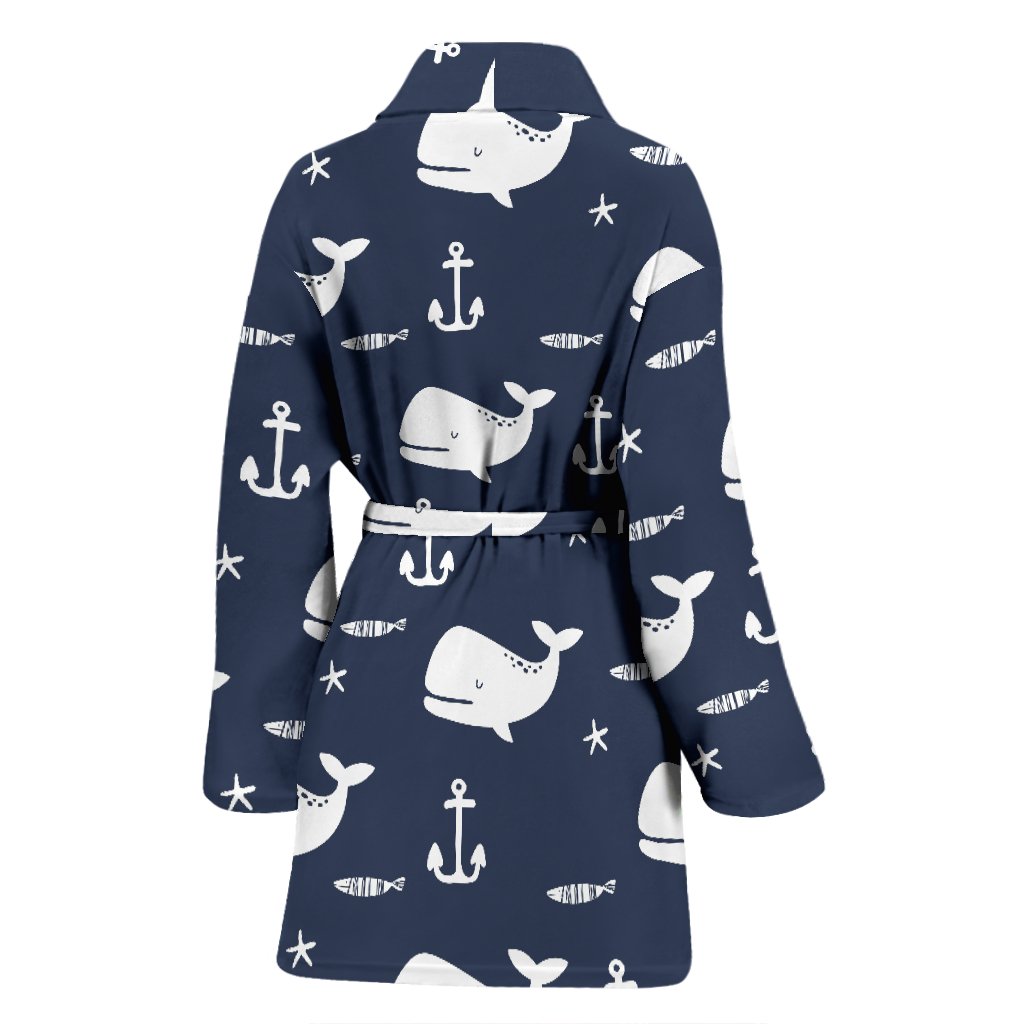 Pattern Print Humpback Whale Pattern Print Women Long Robe-grizzshop