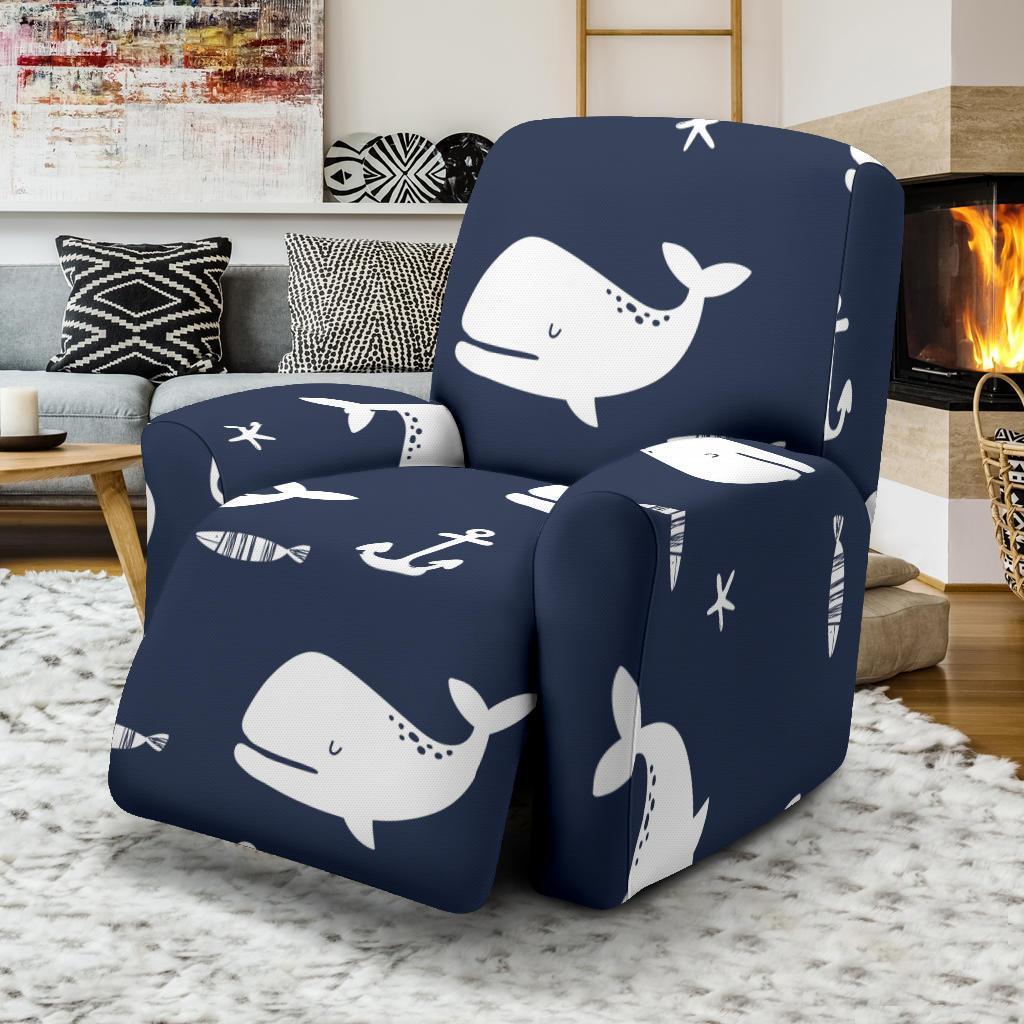 Pattern Print Humpback Whale Recliner Cover-grizzshop