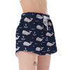 Pattern Print Humpback Whale Women's Shorts-grizzshop