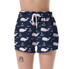 Pattern Print Humpback Whale Women's Shorts-grizzshop