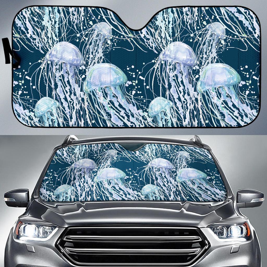 Pattern Print Jellyfish Car Sun Shade-grizzshop