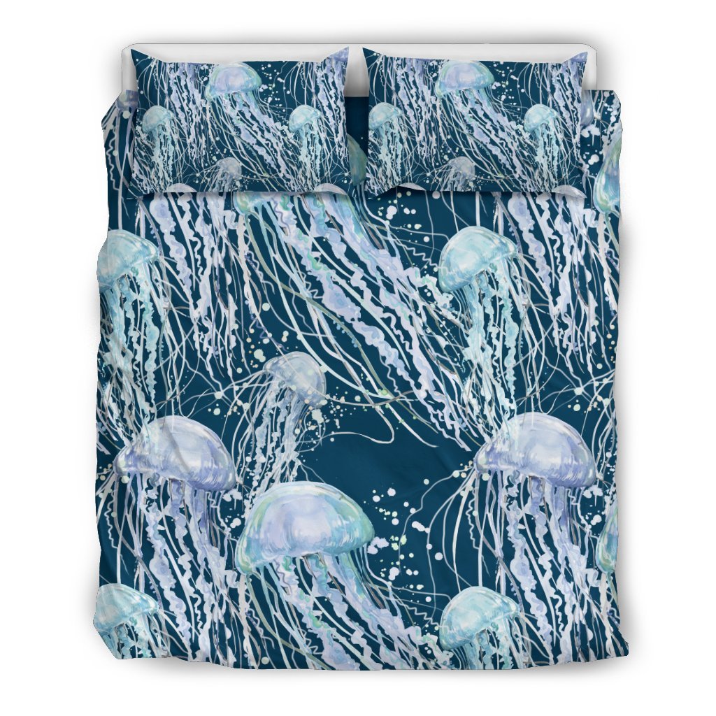 Pattern Print Jellyfish Duvet Cover Bedding Set-grizzshop