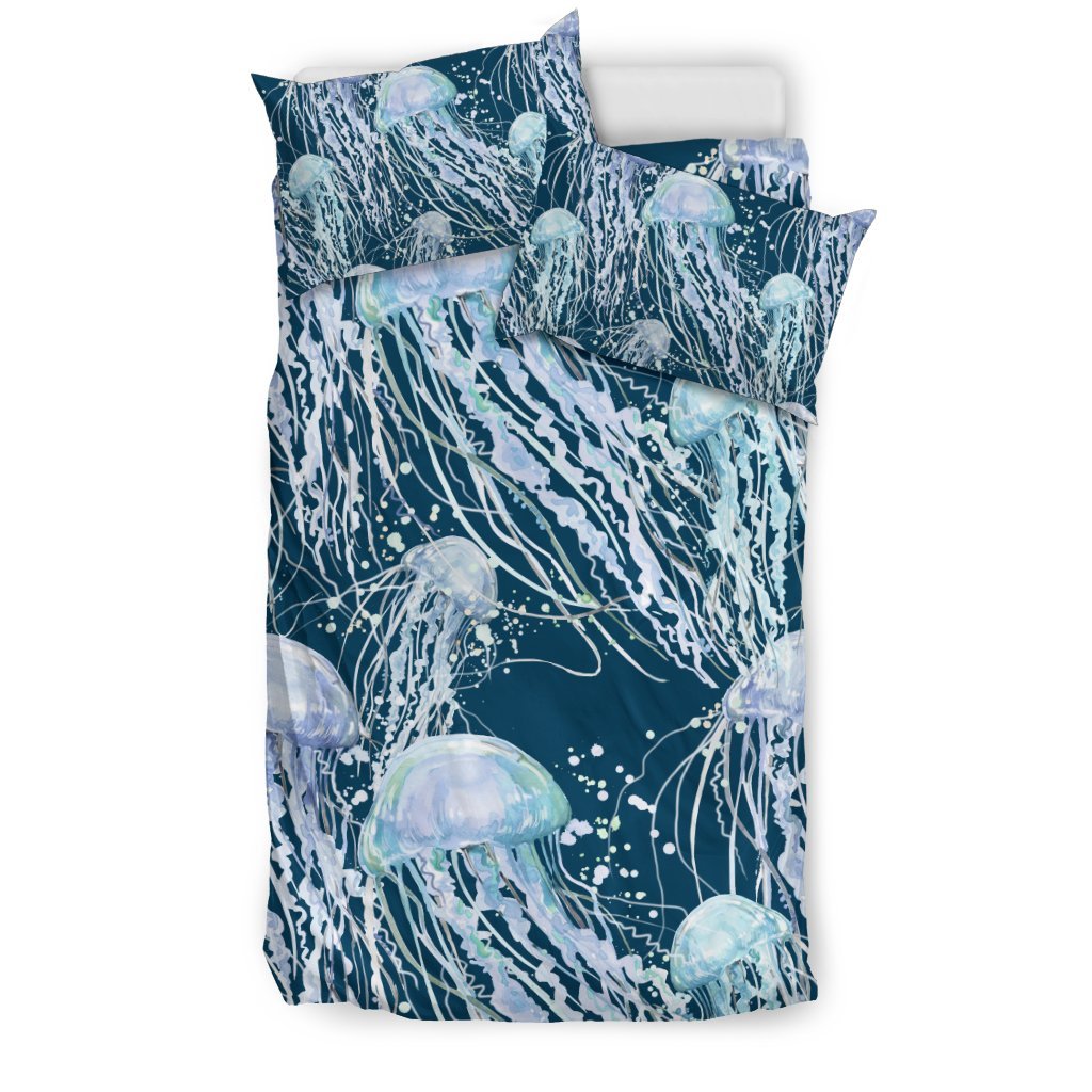 Pattern Print Jellyfish Duvet Cover Bedding Set-grizzshop