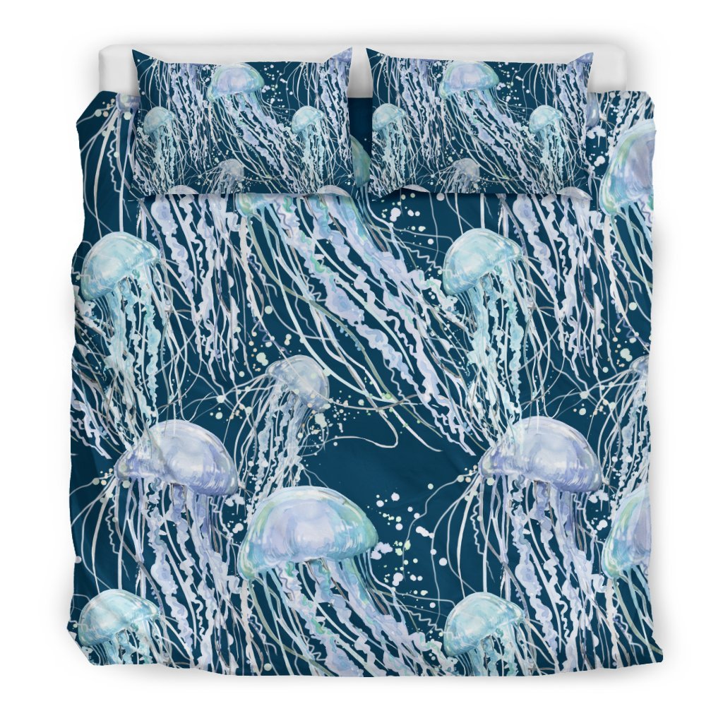 Pattern Print Jellyfish Duvet Cover Bedding Set-grizzshop