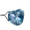 Pattern Print Jellyfish Face Mask-grizzshop