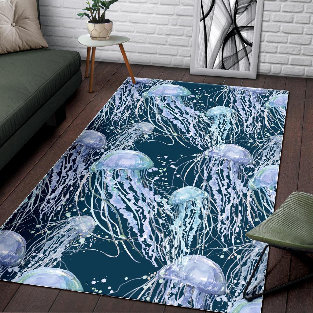 Pattern Print Jellyfish Floor Mat-grizzshop