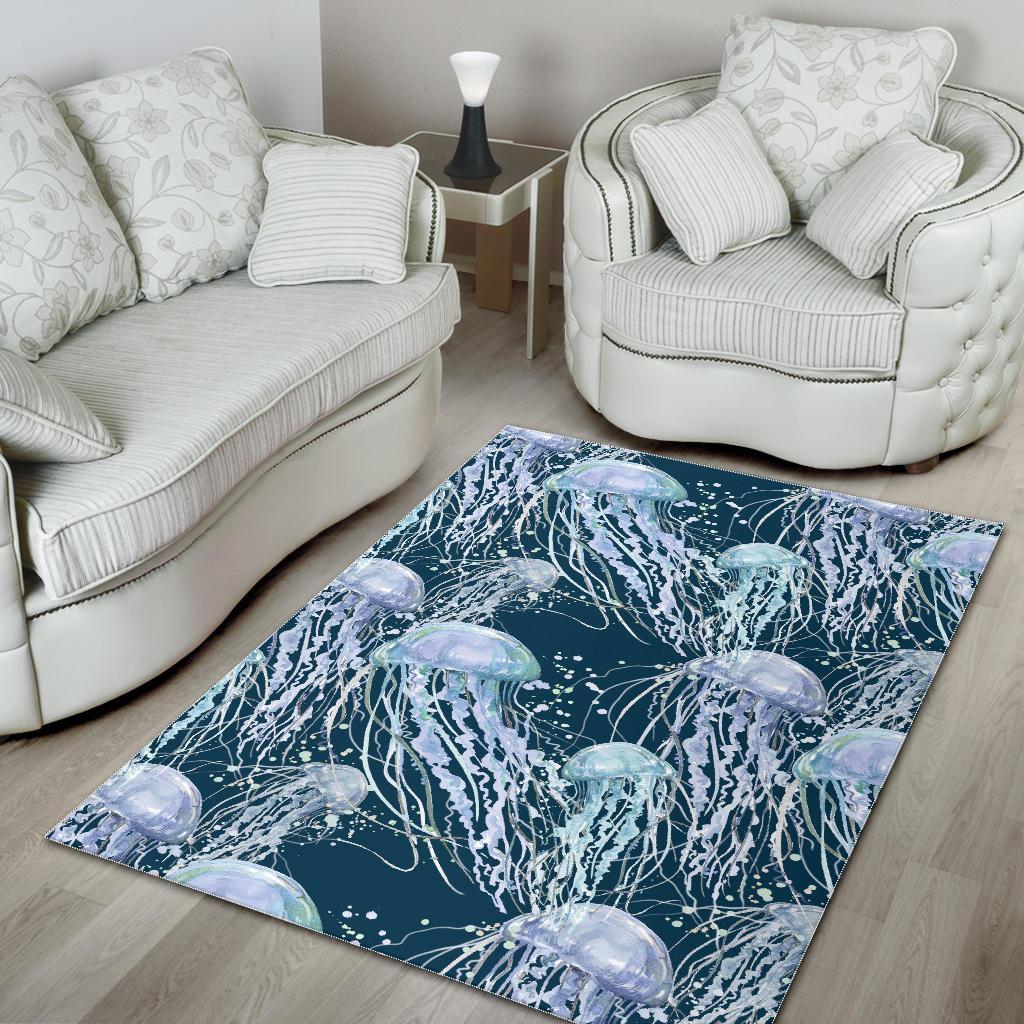 Pattern Print Jellyfish Floor Mat-grizzshop