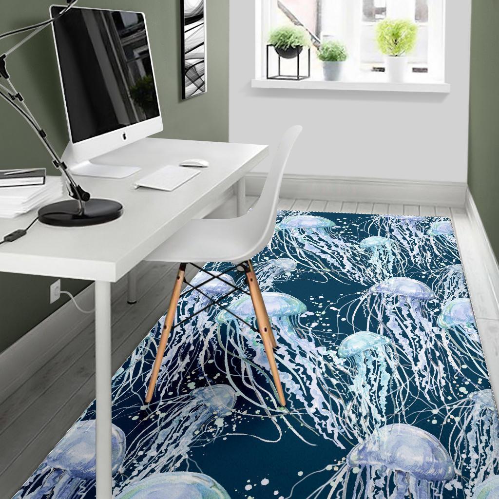 Pattern Print Jellyfish Floor Mat-grizzshop