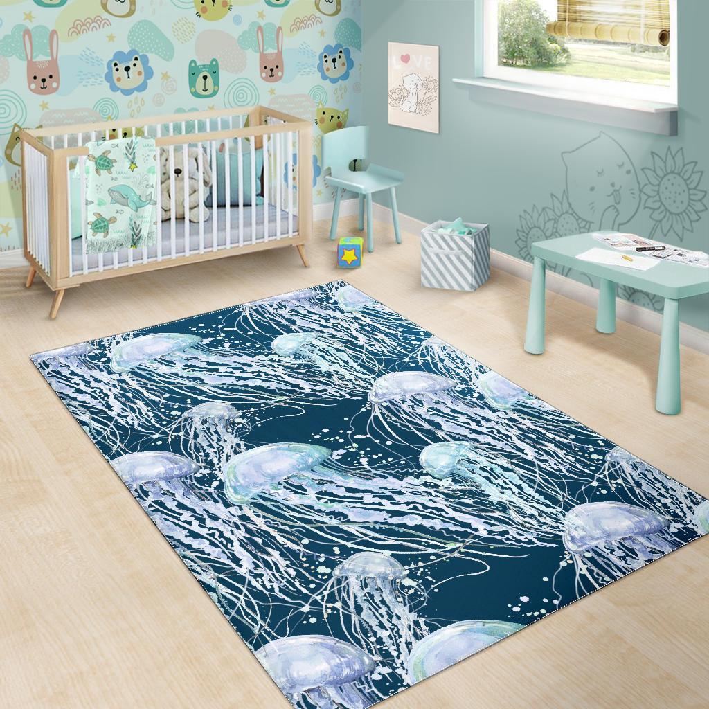 Pattern Print Jellyfish Floor Mat-grizzshop