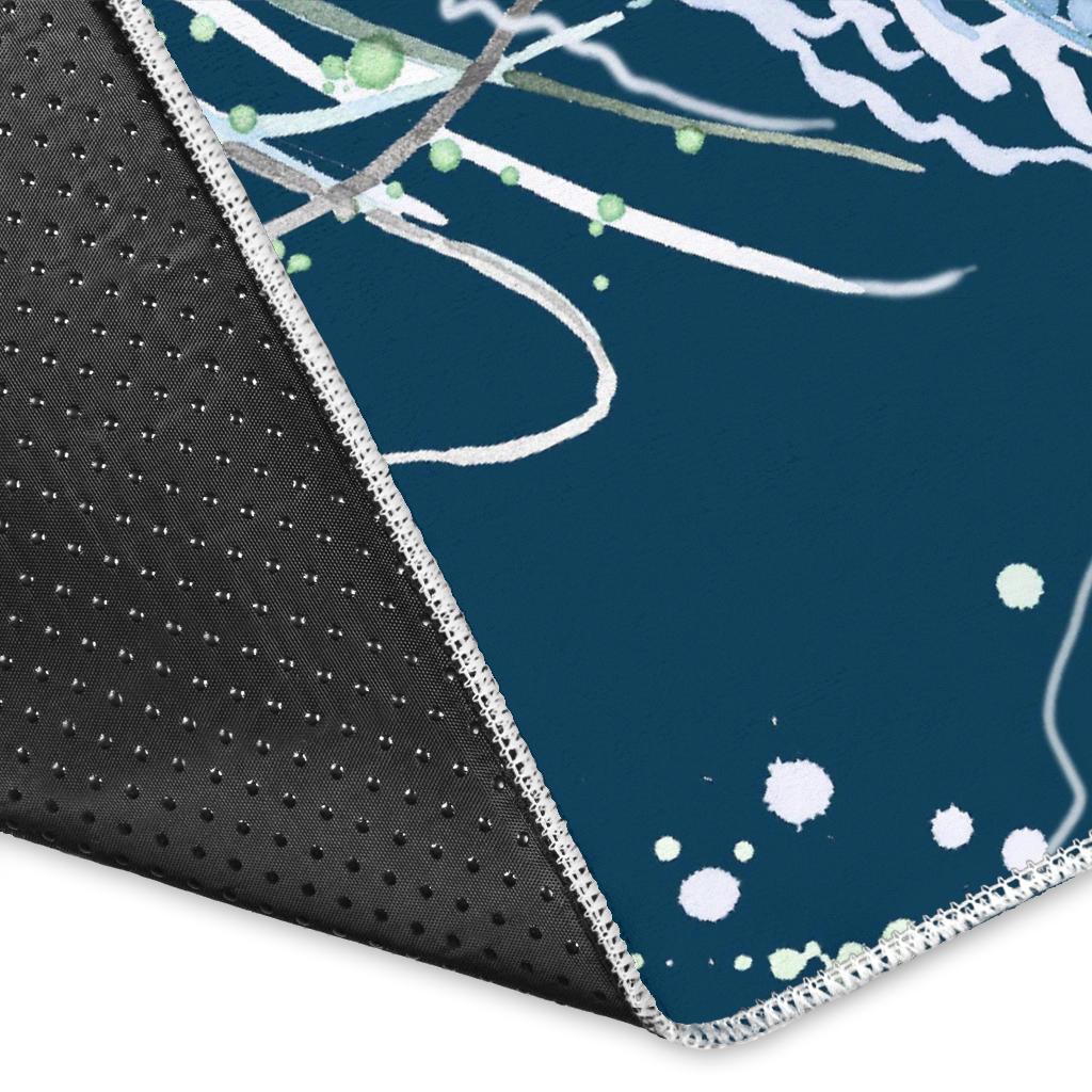 Pattern Print Jellyfish Floor Mat-grizzshop