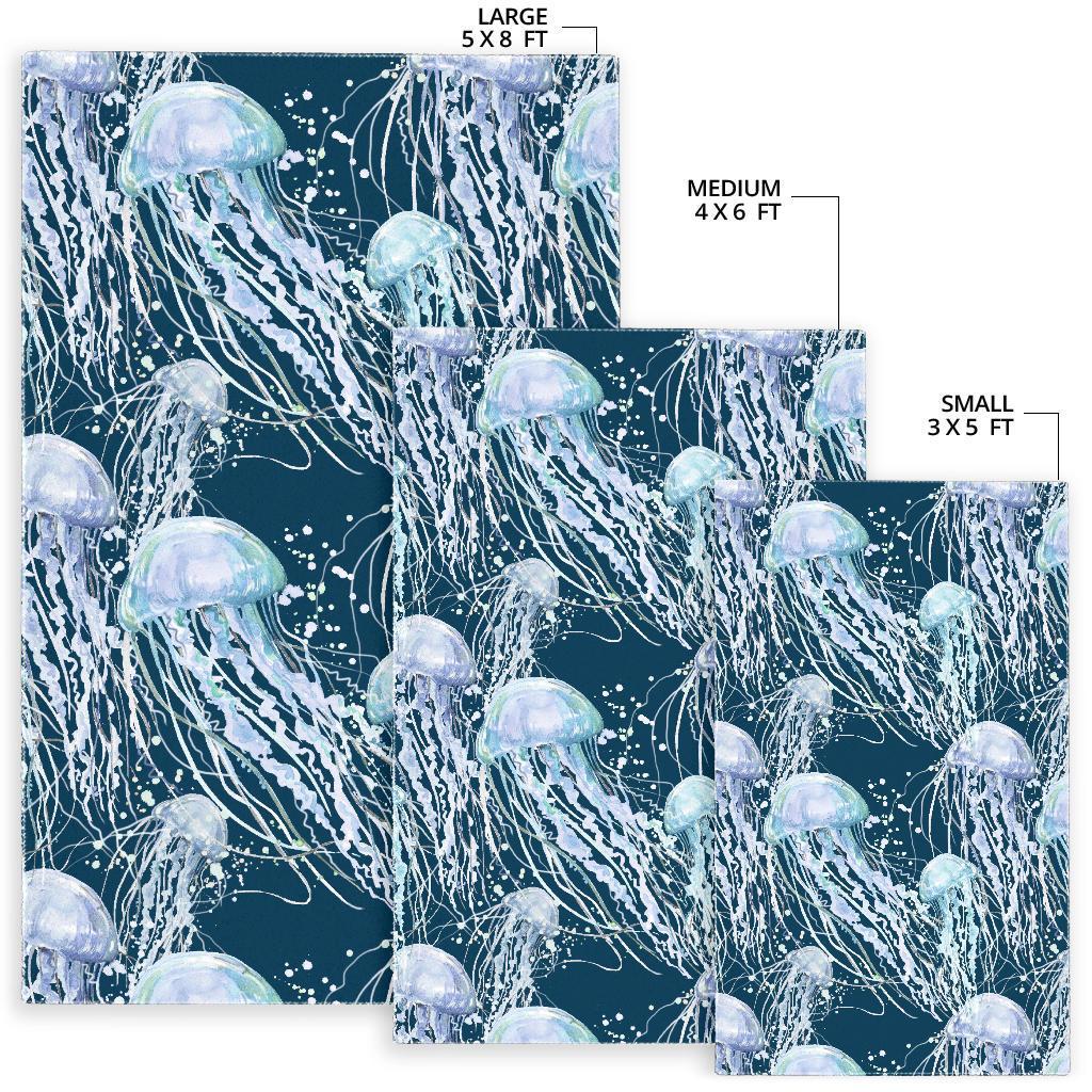 Pattern Print Jellyfish Floor Mat-grizzshop