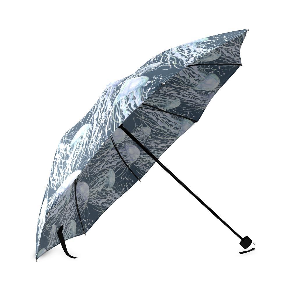 Pattern Print Jellyfish Foldable Umbrella-grizzshop