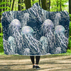 Pattern Print Jellyfish Hooded Blanket-grizzshop