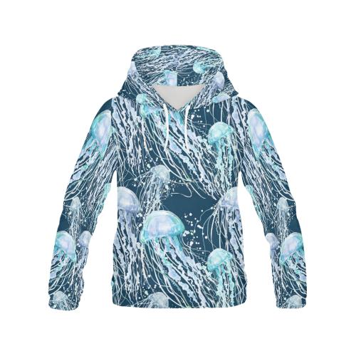 Pattern Print Jellyfish Men Pullover Hoodie-grizzshop