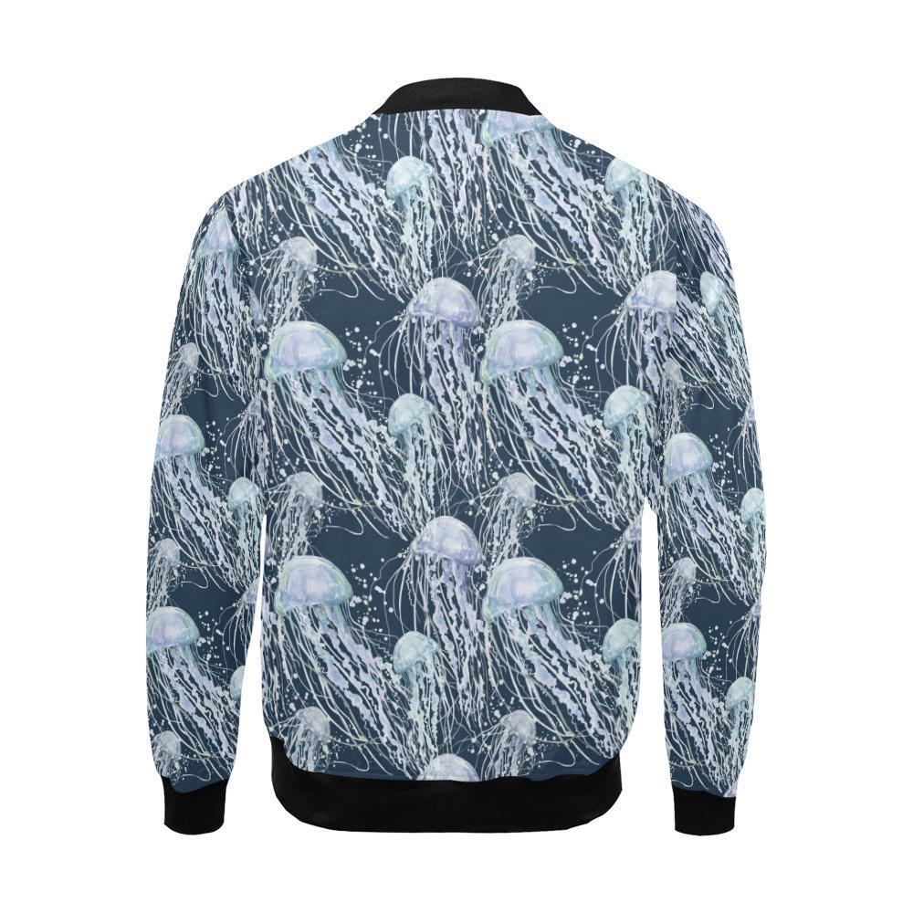 Pattern Print Jellyfish Men's Bomber Jacket-grizzshop