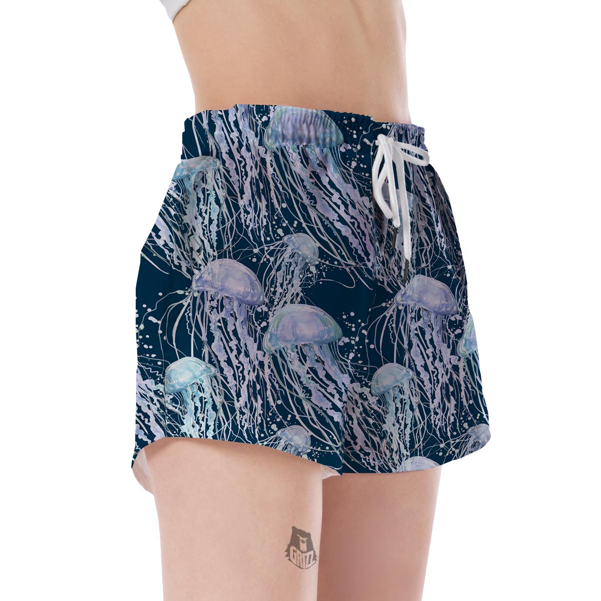 Pattern Print Jellyfish Women's Shorts-grizzshop