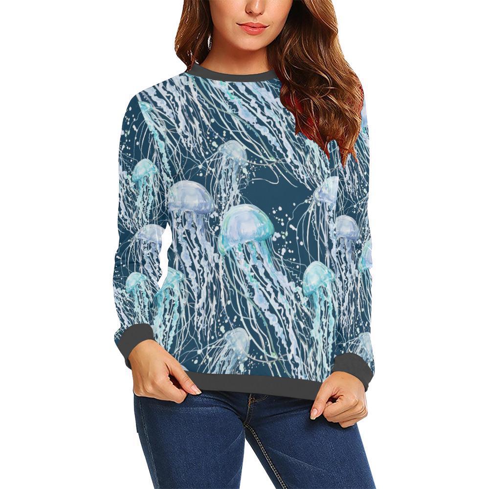 Pattern Print Jellyfish Women's Sweatshirt-grizzshop