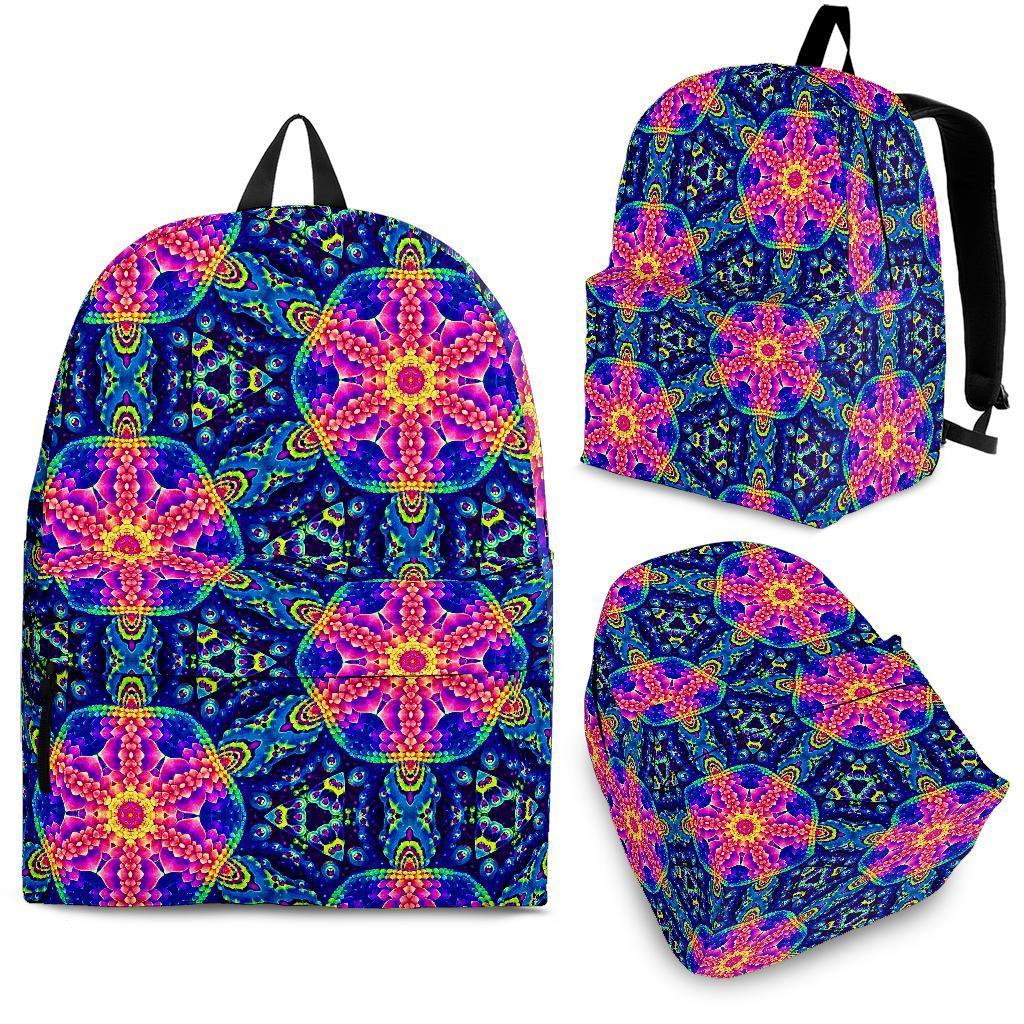 Pattern Print Kaleidoscope Backpack-grizzshop