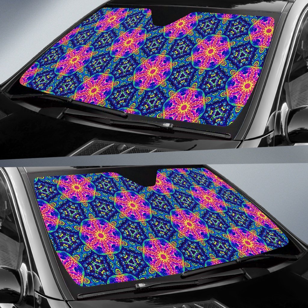 Pattern Print Kaleidoscope Car Sun Shade-grizzshop