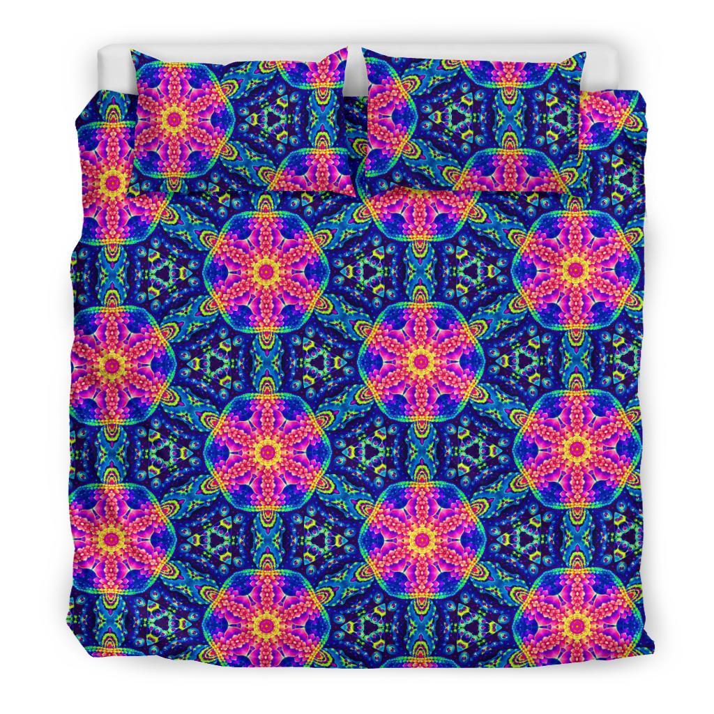 Pattern Print Kaleidoscope Duvet Cover Bedding Set-grizzshop