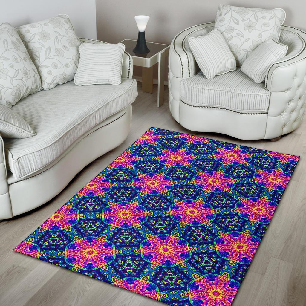 Pattern Print Kaleidoscope Floor Mat-grizzshop