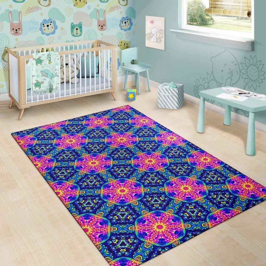 Pattern Print Kaleidoscope Floor Mat-grizzshop