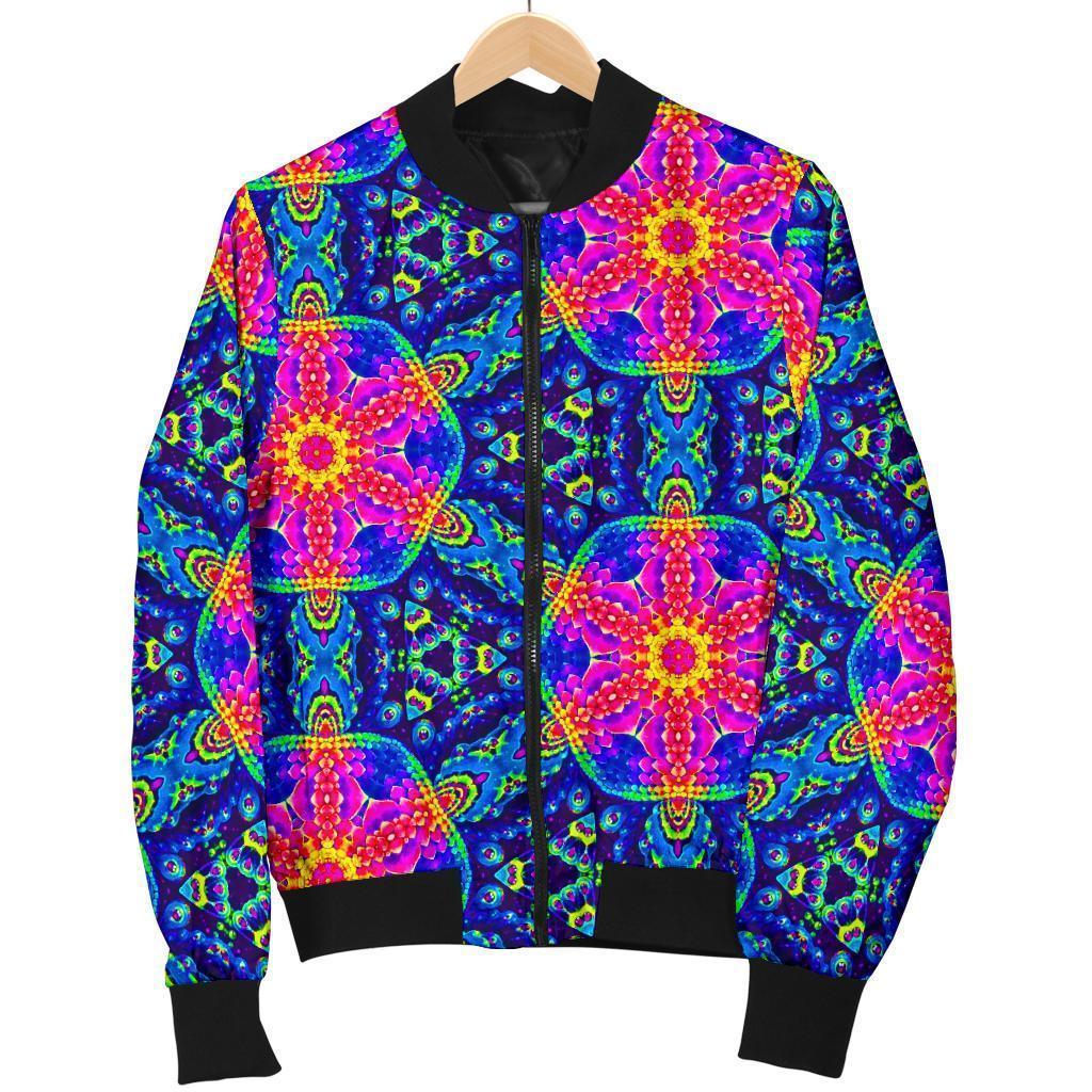 Pattern Print Kaleidoscope Men's Bomber Jacket-grizzshop